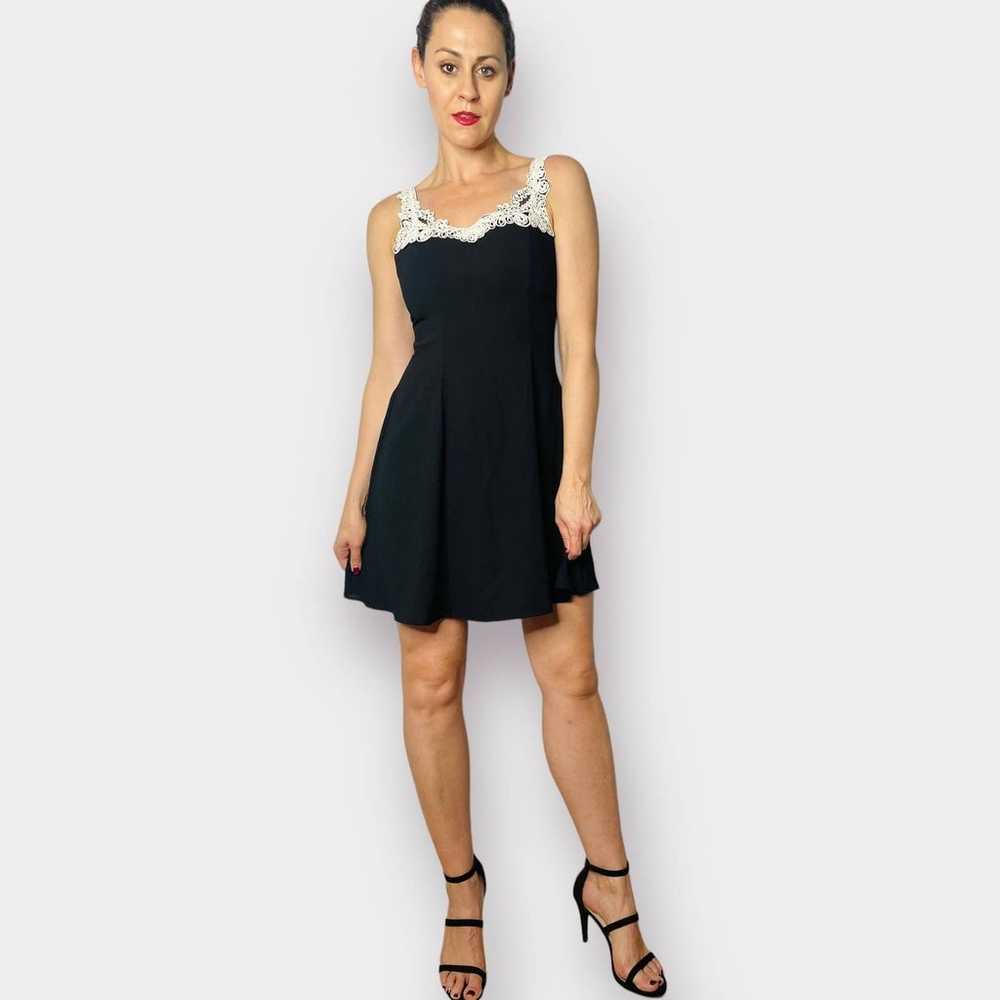 90s Jump Apparel Co Black Party Dress with White … - image 5