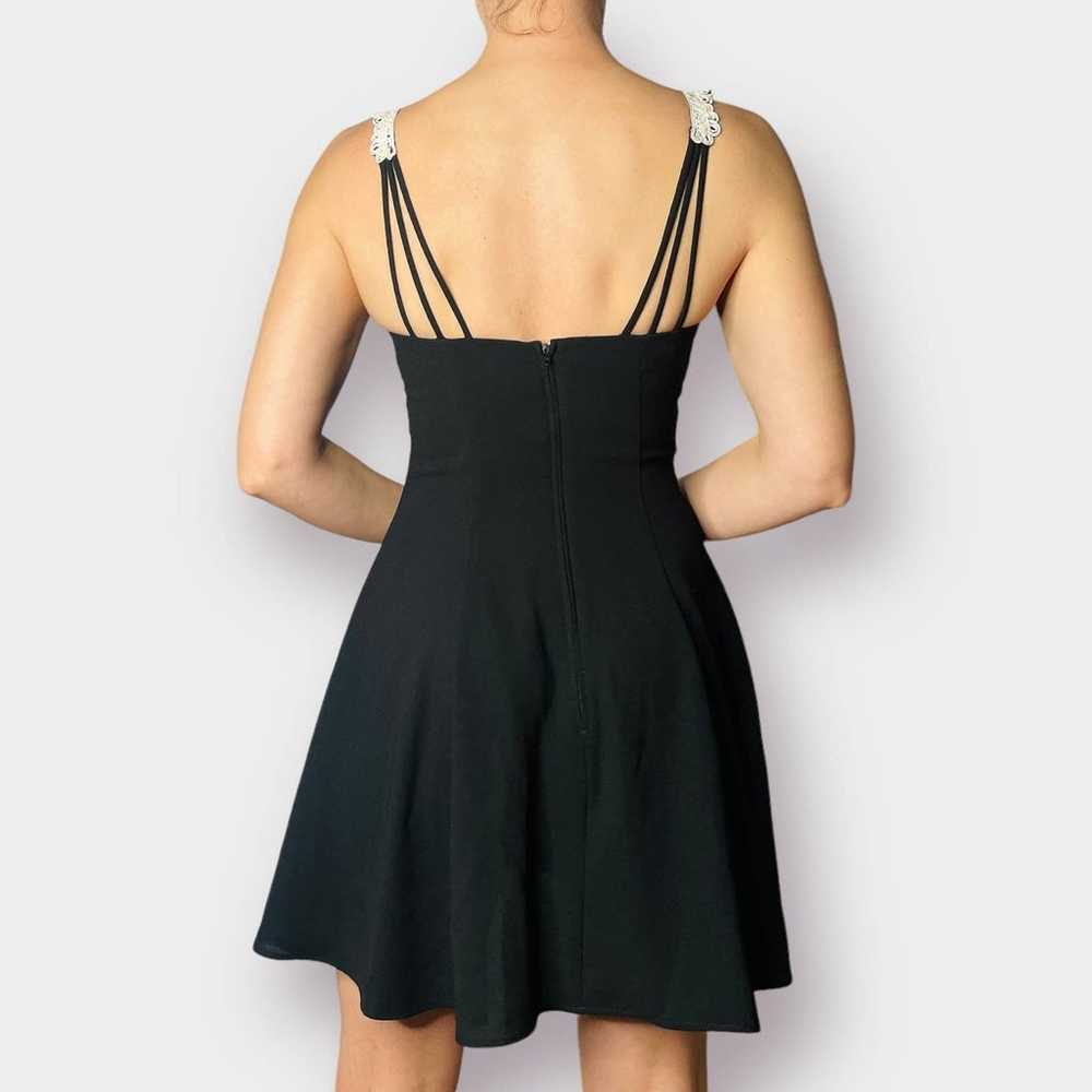 90s Jump Apparel Co Black Party Dress with White … - image 8