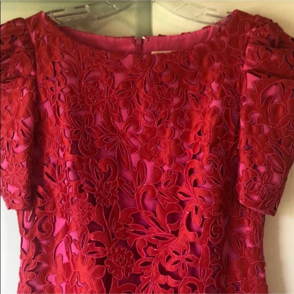 Marchesa pink and red cocktail dress - image 3