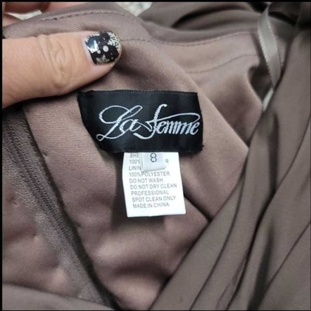 NWOT La Femme Short-sleeve Ruched Jersey Gown Dre… - image 12