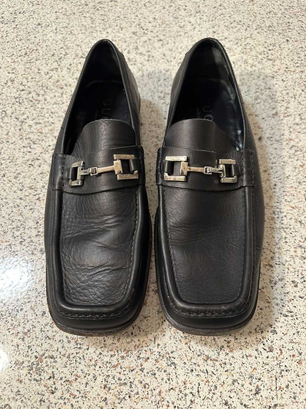 Gucci × Vintage Square Toe Bit Loafers - image 1