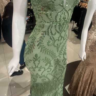 Green sequined prom dress size small - image 1