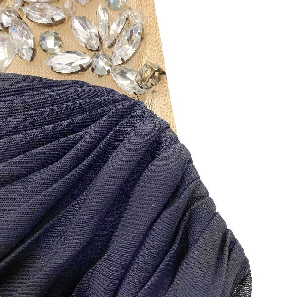 Adrianna Papell Womens Size 6 Navy Pleated Jewel … - image 2