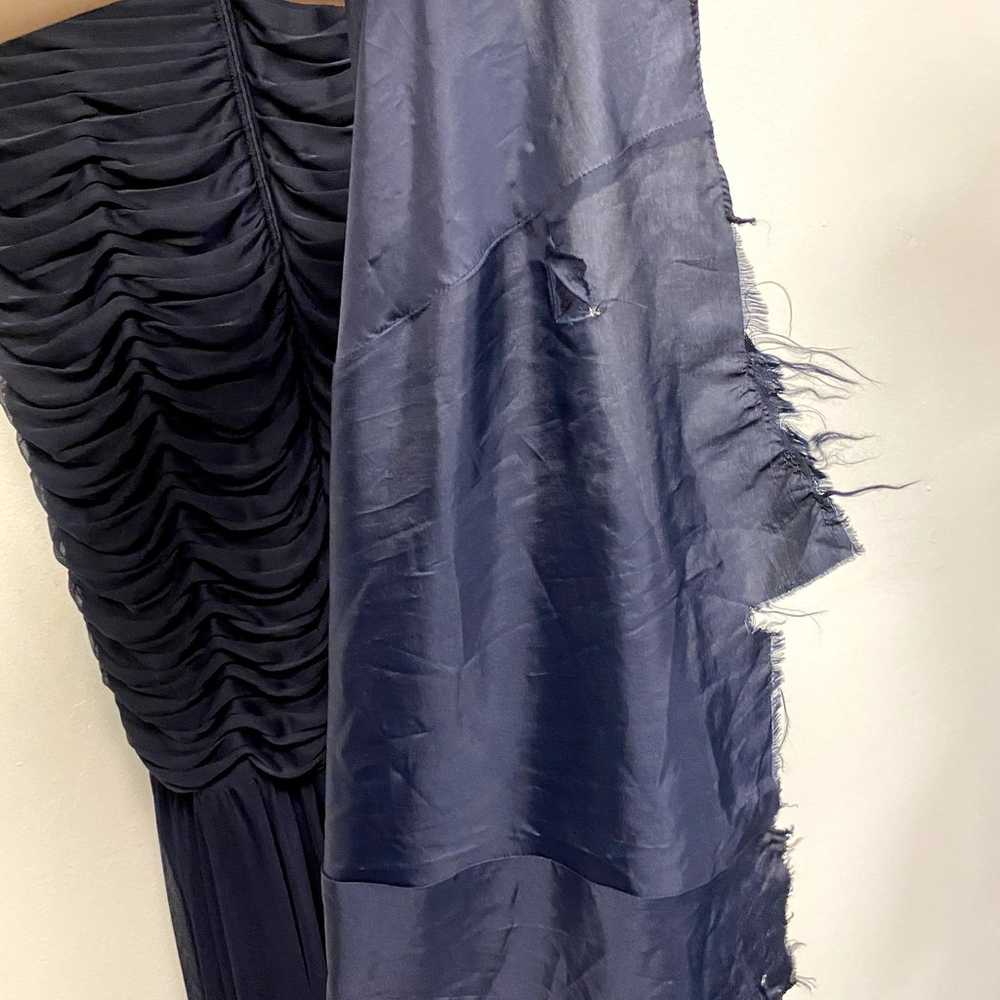 Adrianna Papell Womens Size 6 Navy Pleated Jewel … - image 3