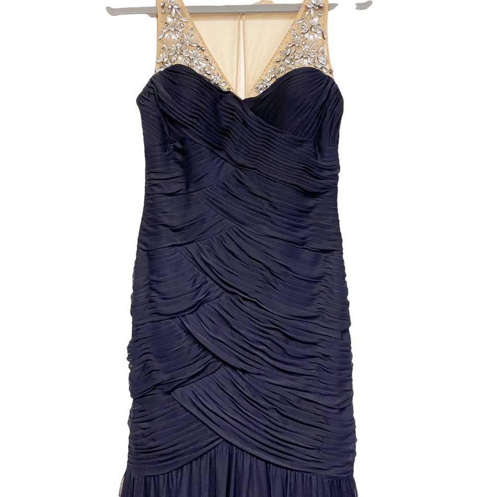 Adrianna Papell Womens Size 6 Navy Pleated Jewel … - image 5