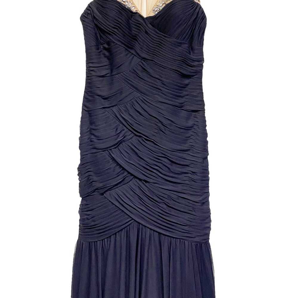 Adrianna Papell Womens Size 6 Navy Pleated Jewel … - image 6