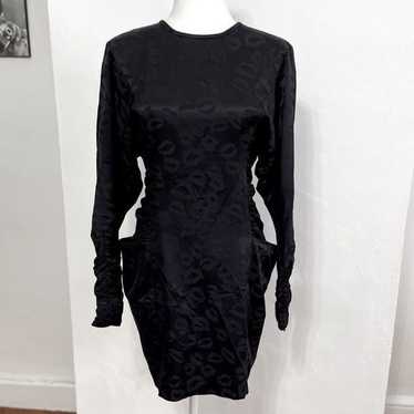 Jill Stuart Ruched Silk Lip Print Dress - image 1