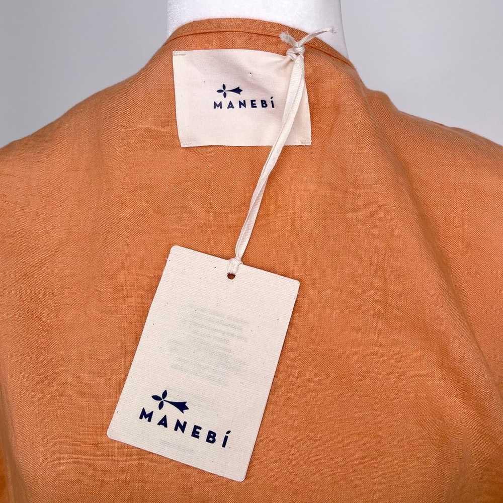 Manebi 100% Linen Biarritz Wrap Dress in Orange N… - image 10
