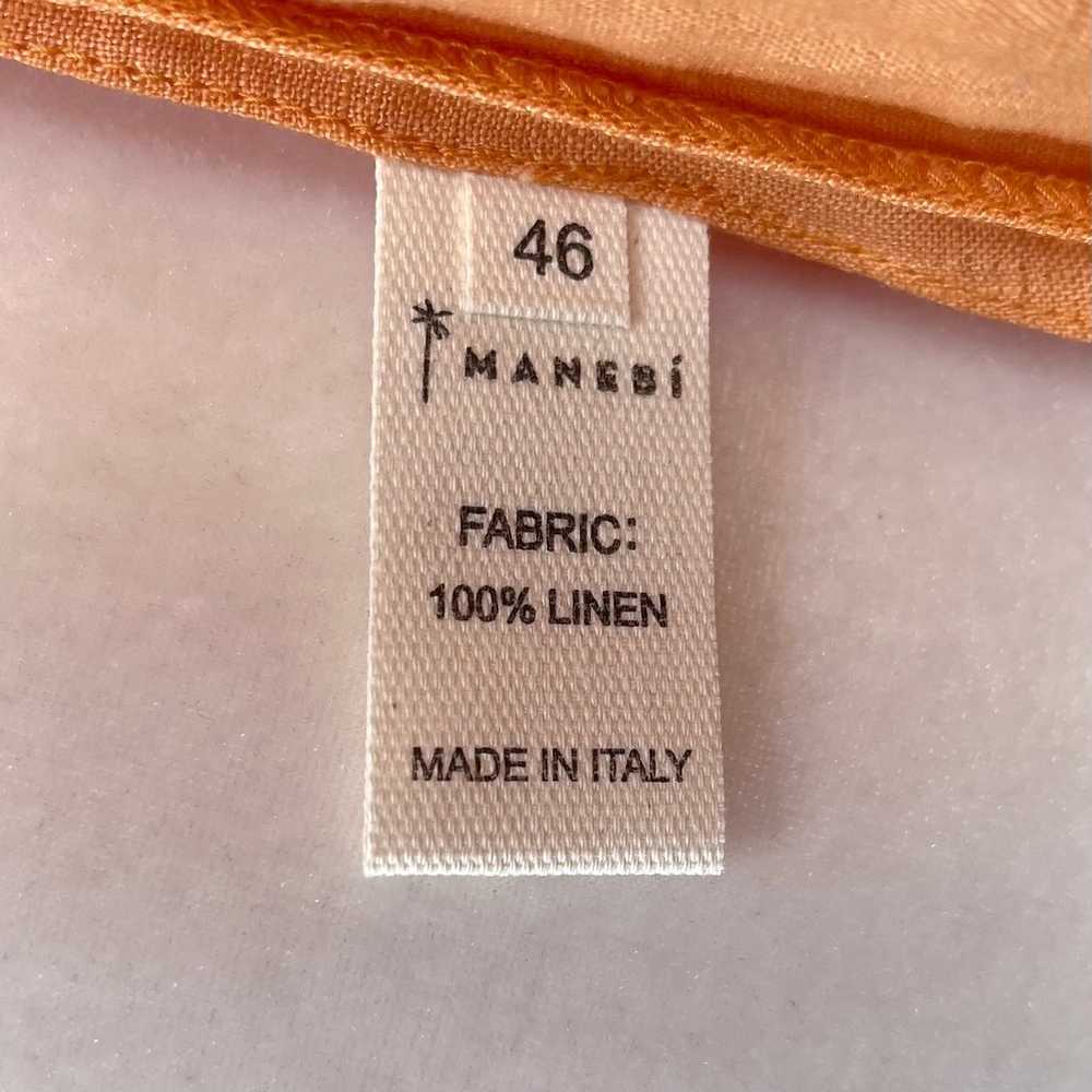 Manebi 100% Linen Biarritz Wrap Dress in Orange N… - image 11