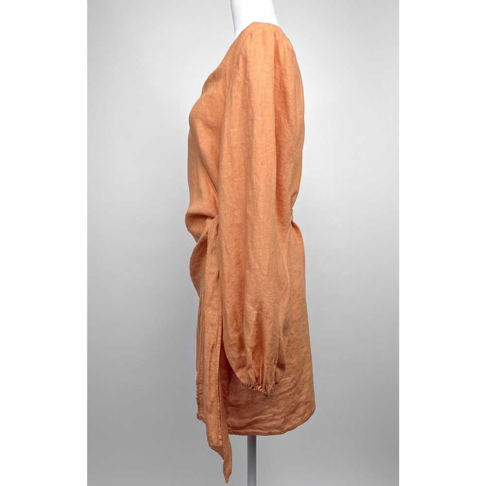 Manebi 100% Linen Biarritz Wrap Dress in Orange N… - image 3