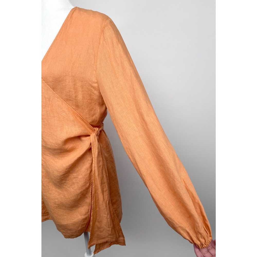 Manebi 100% Linen Biarritz Wrap Dress in Orange N… - image 5