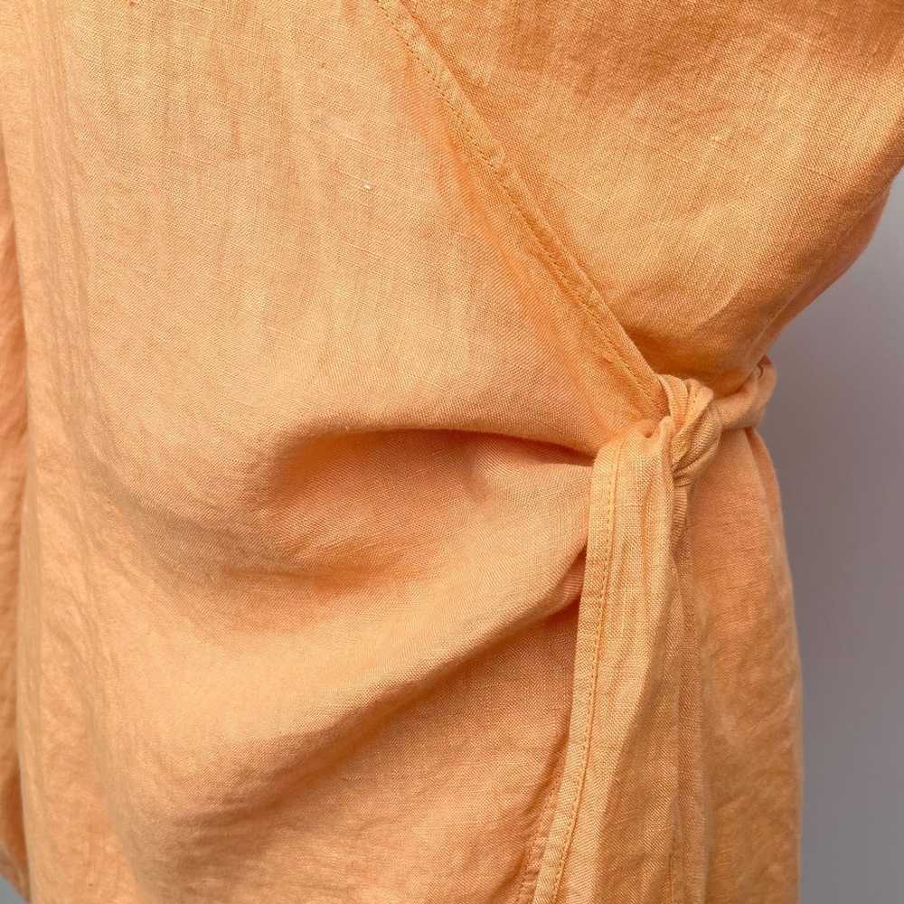 Manebi 100% Linen Biarritz Wrap Dress in Orange N… - image 6