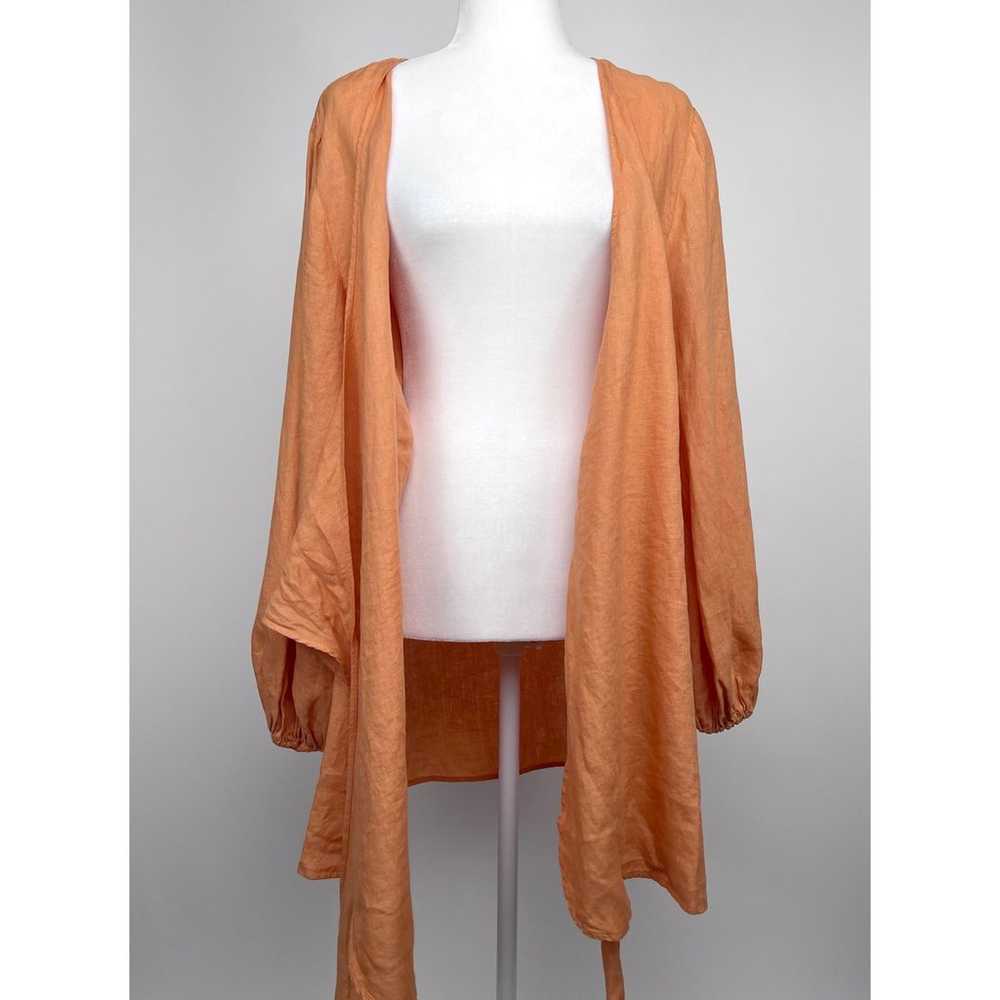 Manebi 100% Linen Biarritz Wrap Dress in Orange N… - image 9