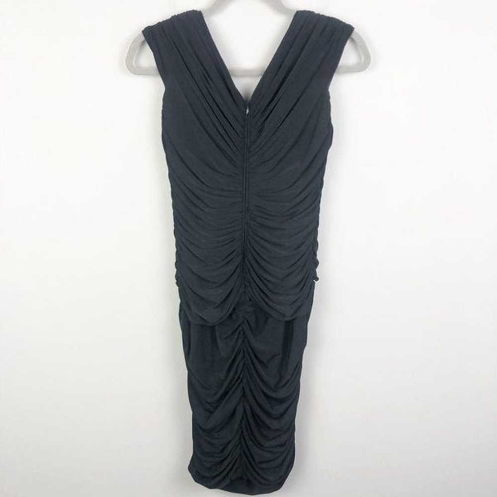 Tadashi Shoji Ruched Beeaded Black Dress - image 7