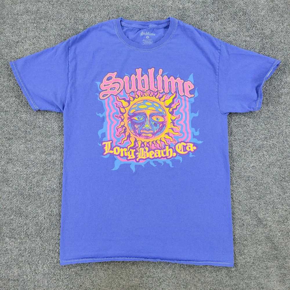 Vintage Sublime Shirt Men Medium Blue Long Beach … - image 1