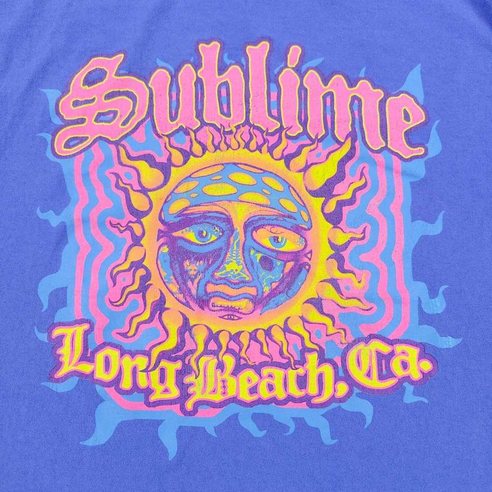Vintage Sublime Shirt Men Medium Blue Long Beach … - image 2