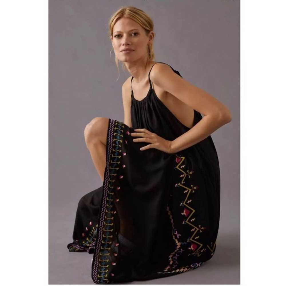 Anthropologie Embroidered Maxi Dress Boho Bohemia… - image 2