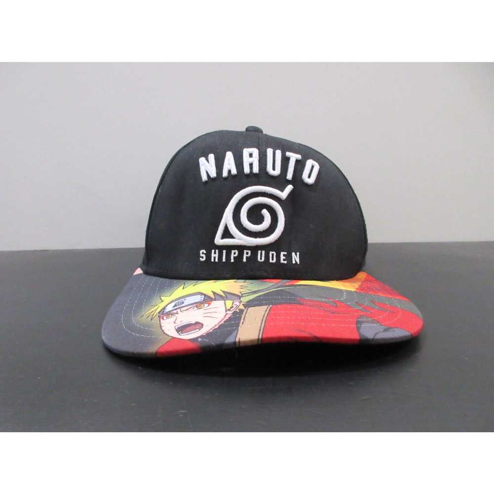 Vintage Naruto Hat Cap Snap Back Black Red Shippu… - image 1