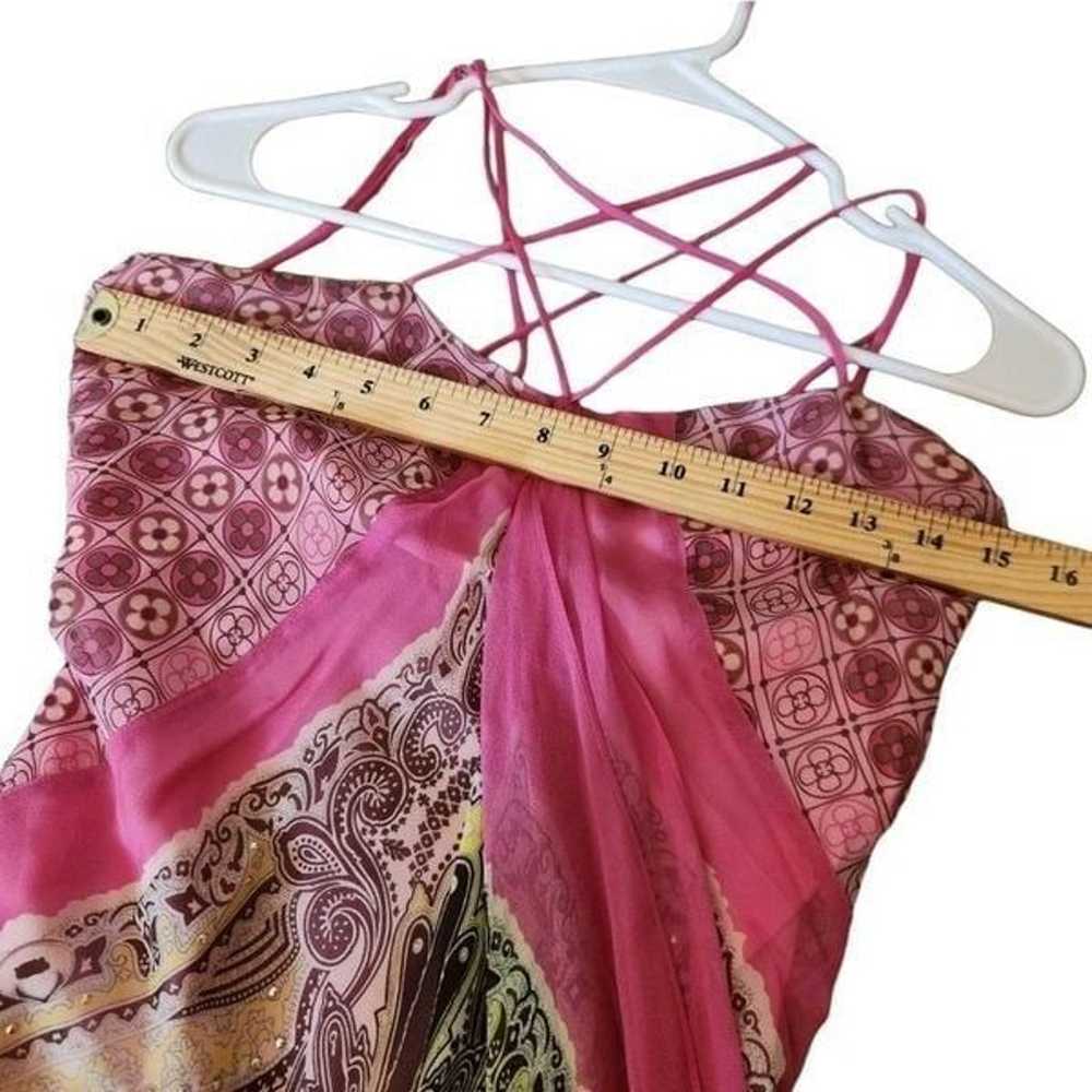 BCBGMaxAzria Pink Vintage Y2K Silk Handkerchief F… - image 10