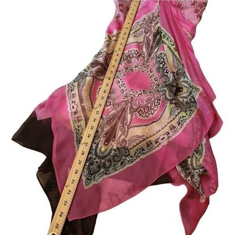 BCBGMaxAzria Pink Vintage Y2K Silk Handkerchief F… - image 11