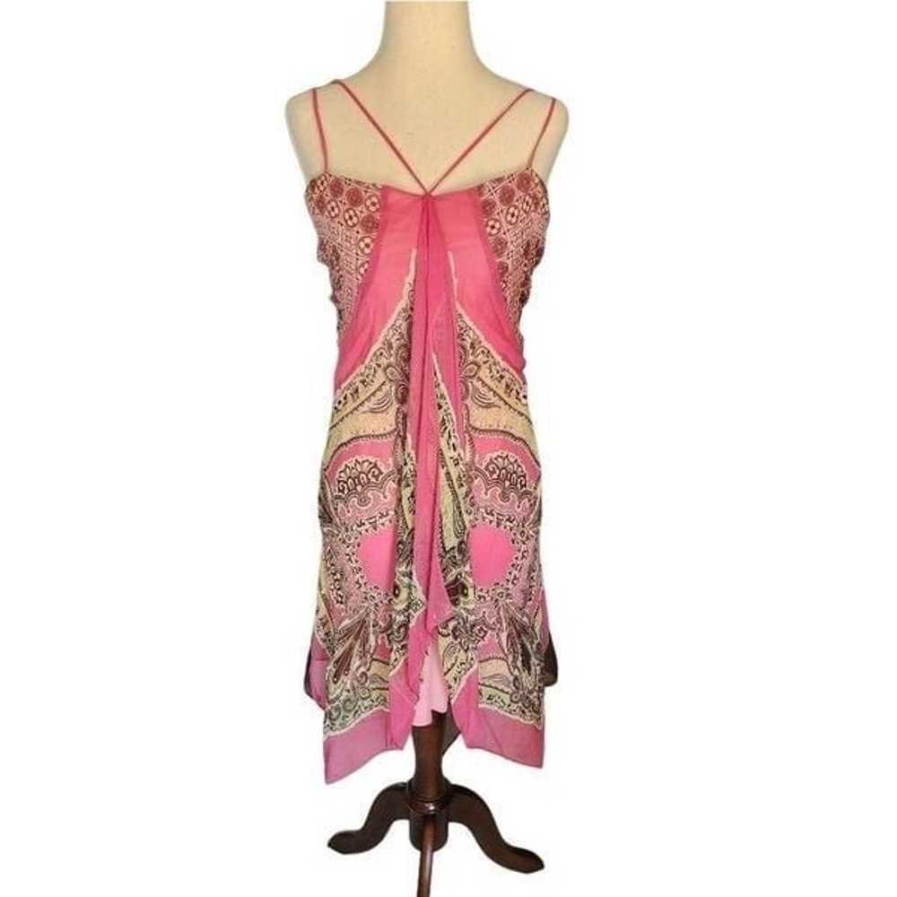 BCBGMaxAzria Pink Vintage Y2K Silk Handkerchief F… - image 3