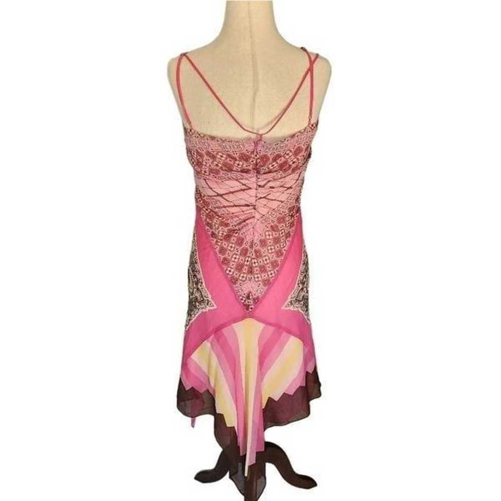 BCBGMaxAzria Pink Vintage Y2K Silk Handkerchief F… - image 4