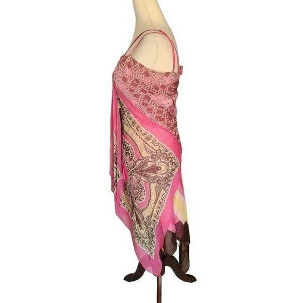 BCBGMaxAzria Pink Vintage Y2K Silk Handkerchief F… - image 5