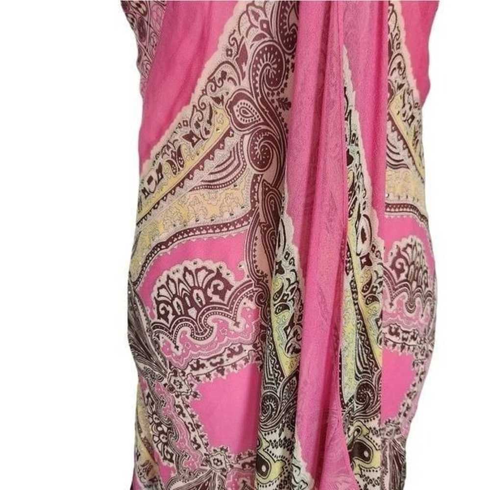BCBGMaxAzria Pink Vintage Y2K Silk Handkerchief F… - image 9