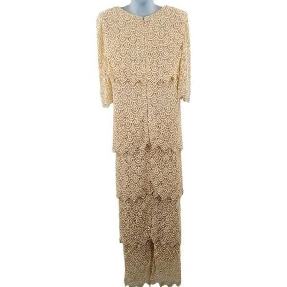 Beautiful Boho Vintage Long Sleeve Tan Crochet Sc… - image 2