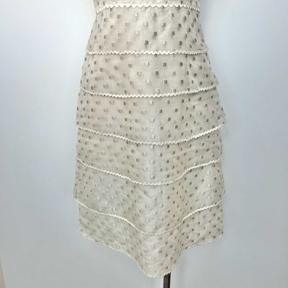 Tory Burch Embroidered Tiered Cream Dress Babydol… - image 4