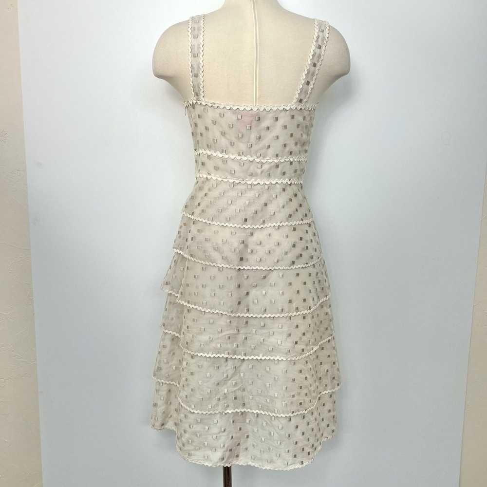 Tory Burch Embroidered Tiered Cream Dress Babydol… - image 6