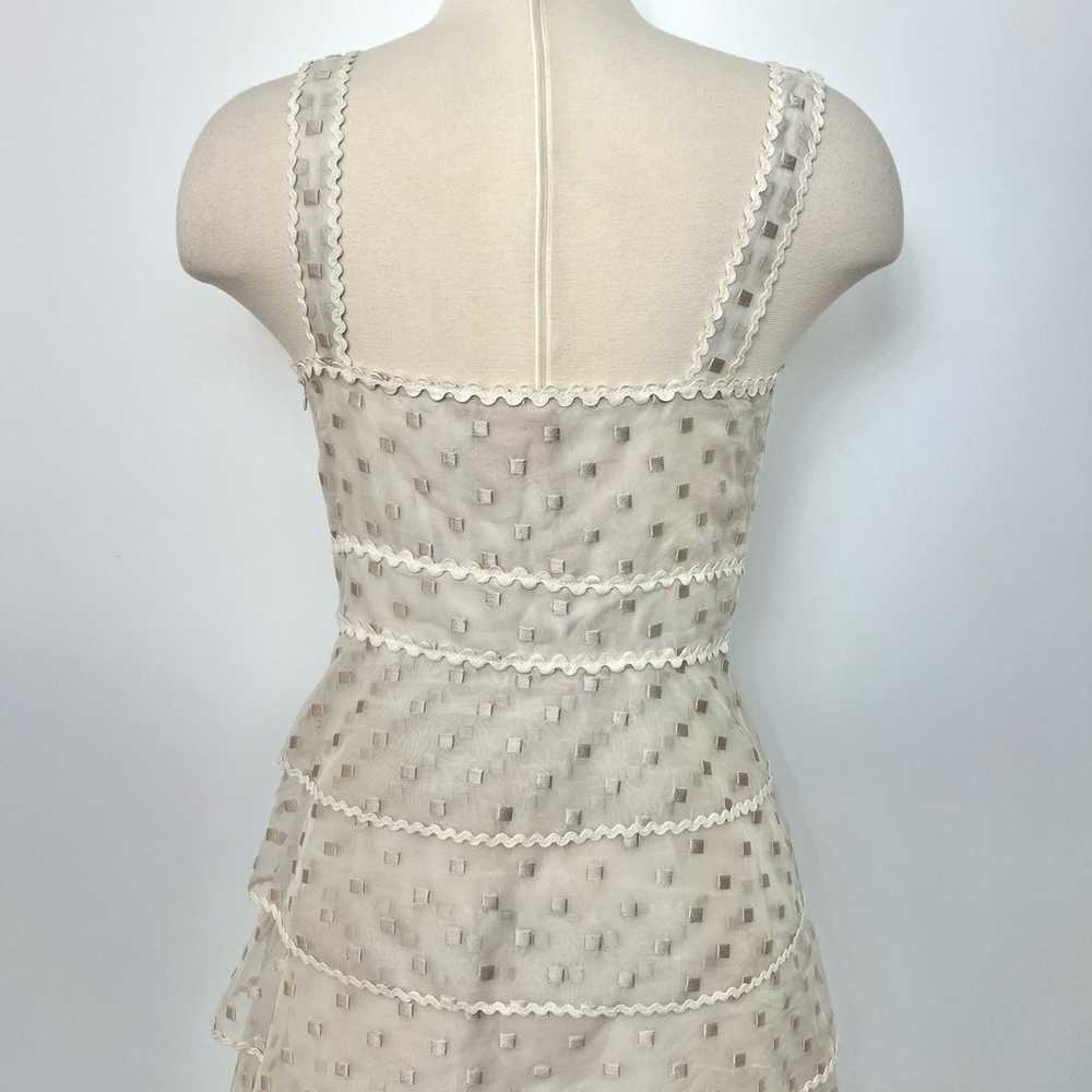 Tory Burch Embroidered Tiered Cream Dress Babydol… - image 7
