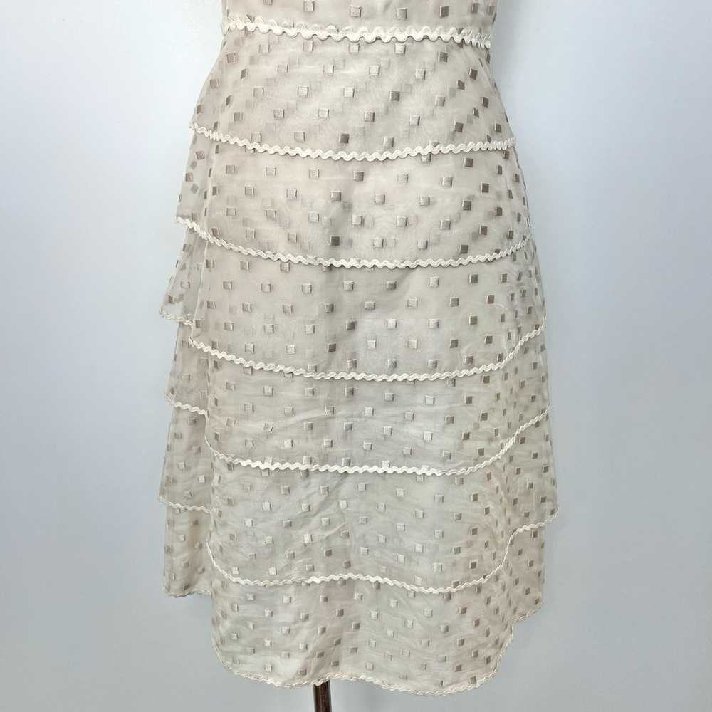Tory Burch Embroidered Tiered Cream Dress Babydol… - image 8
