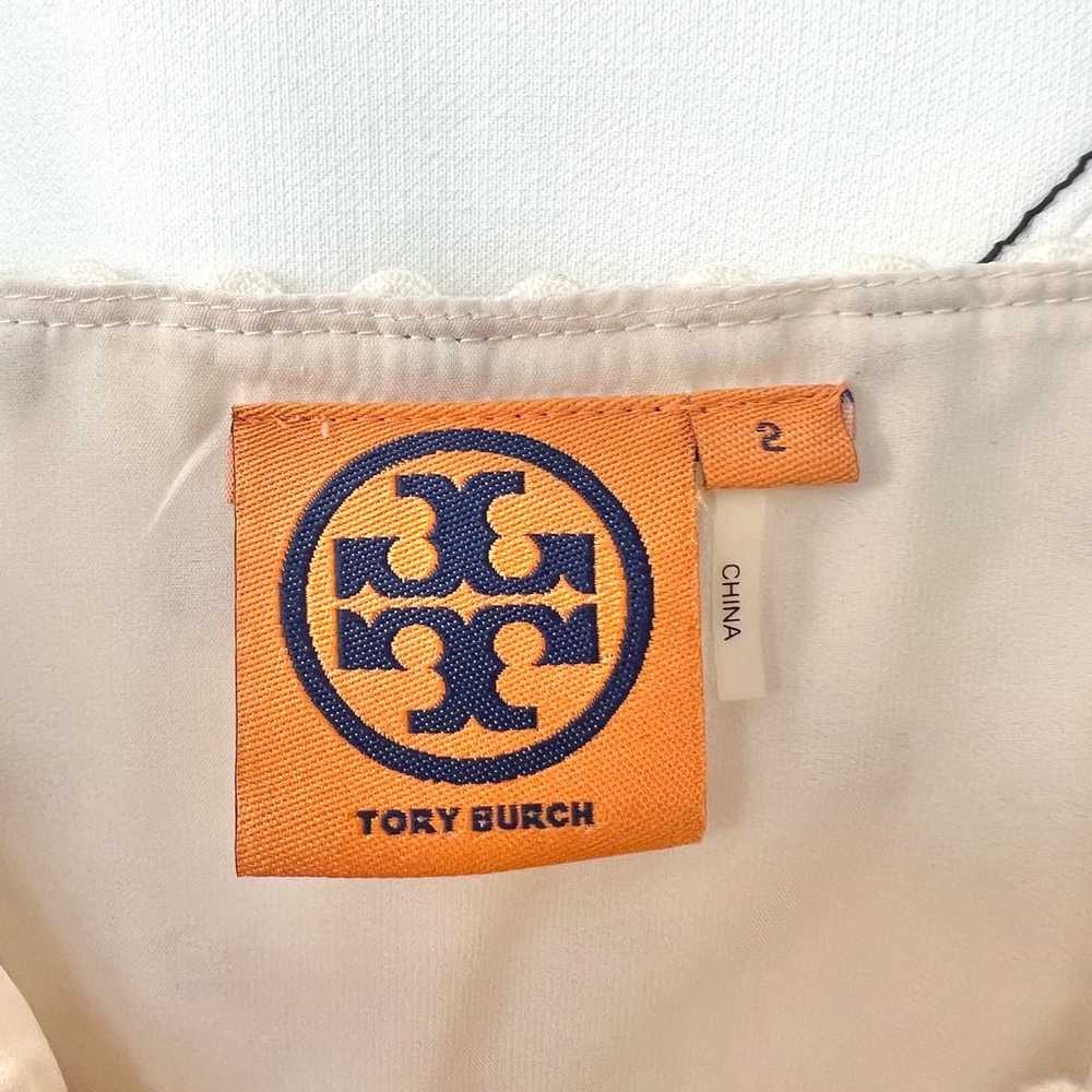 Tory Burch Embroidered Tiered Cream Dress Babydol… - image 9