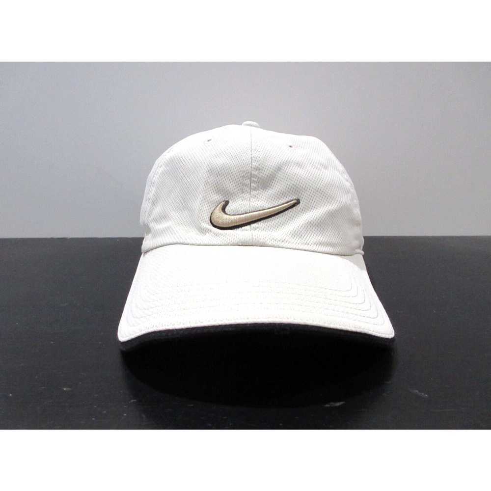 Nike Nike Hat Cap Strap Back White Brown Swoosh G… - image 1