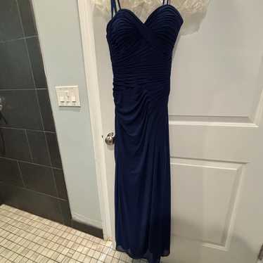 Navy Strapless Prom Dress
