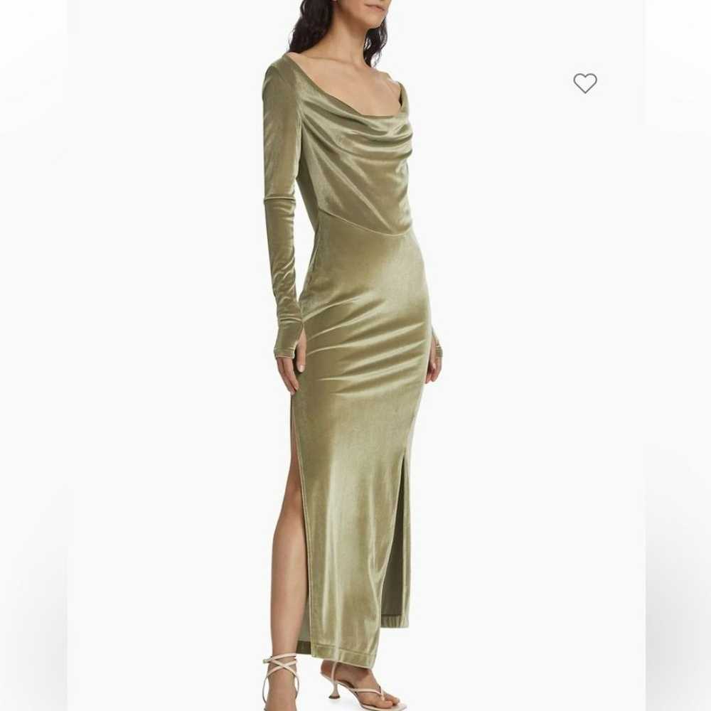 Helmut Lang Draped Velvet Maxi Dress Size Medium - image 3