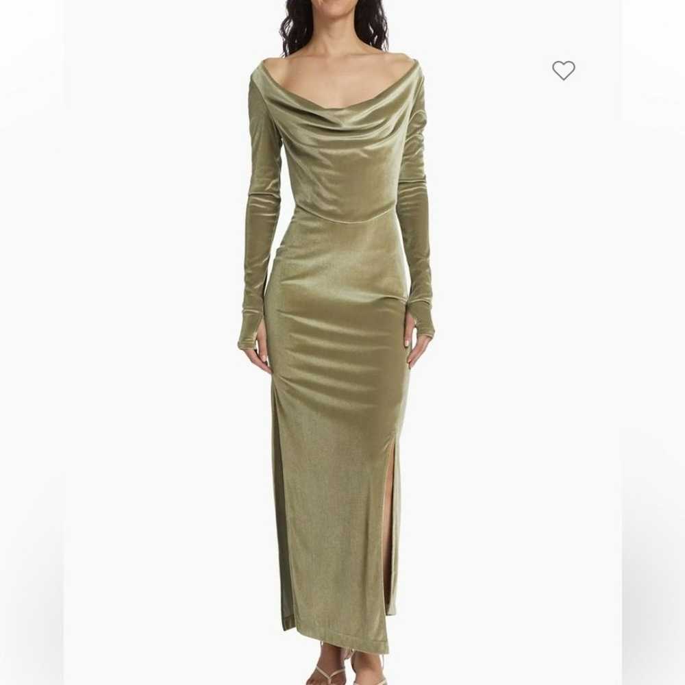 Helmut Lang Draped Velvet Maxi Dress Size Medium - image 4