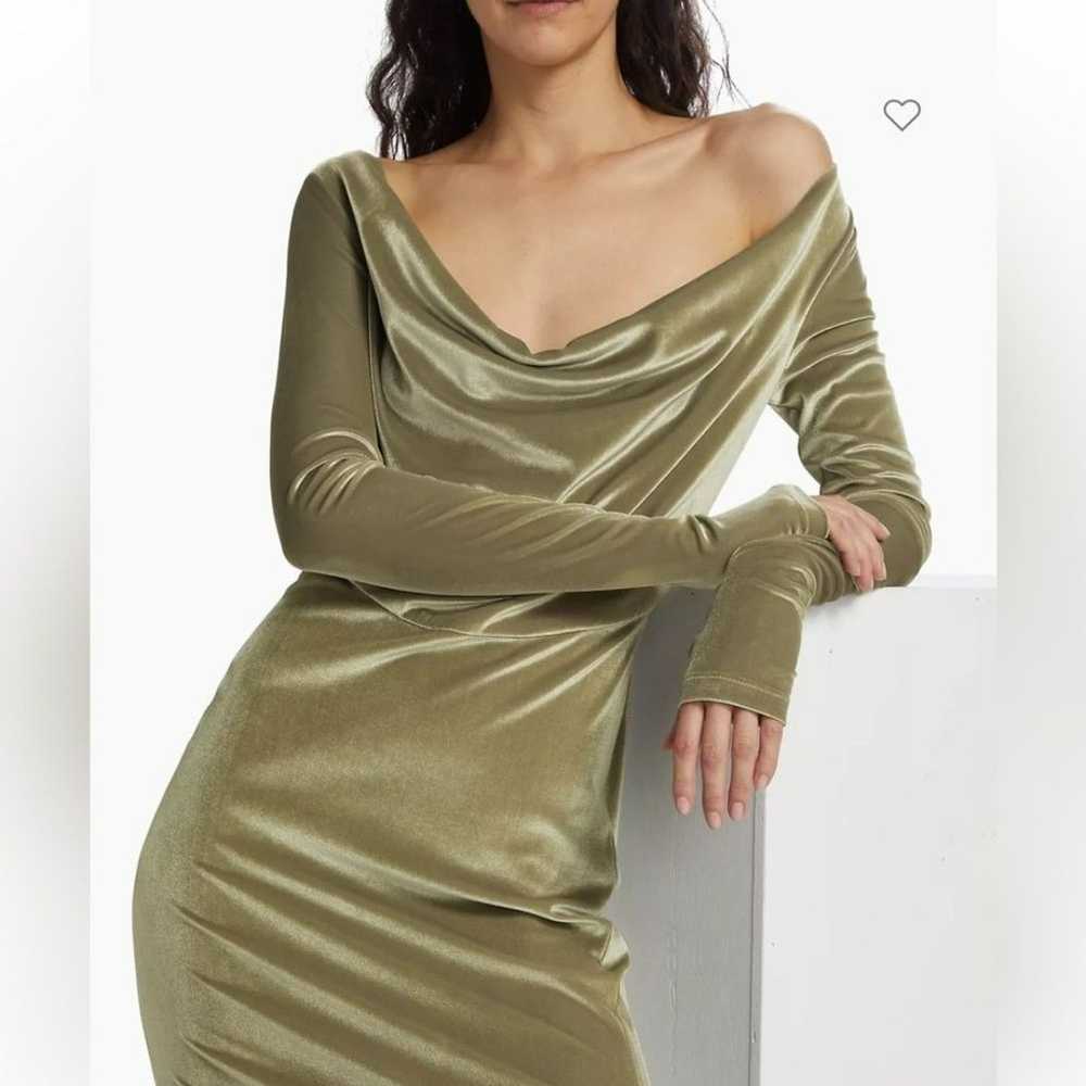 Helmut Lang Draped Velvet Maxi Dress Size Medium - image 6