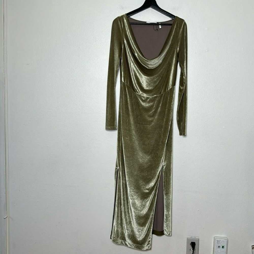 Helmut Lang Draped Velvet Maxi Dress Size Medium - image 7