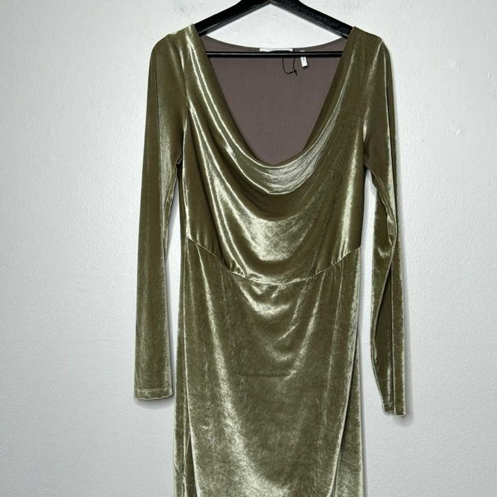 Helmut Lang Draped Velvet Maxi Dress Size Medium - image 9