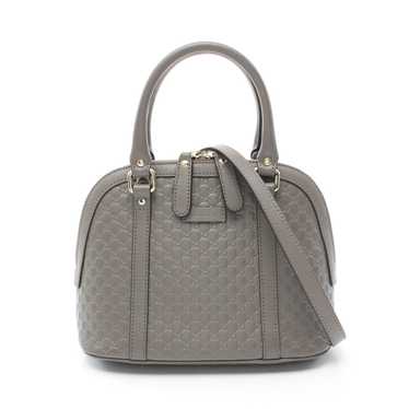 Gucci Micro GG Guccissima Handbag Leather Gray 2W… - image 1