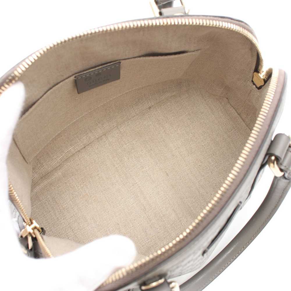 Gucci Micro GG Guccissima Handbag Leather Gray 2W… - image 3
