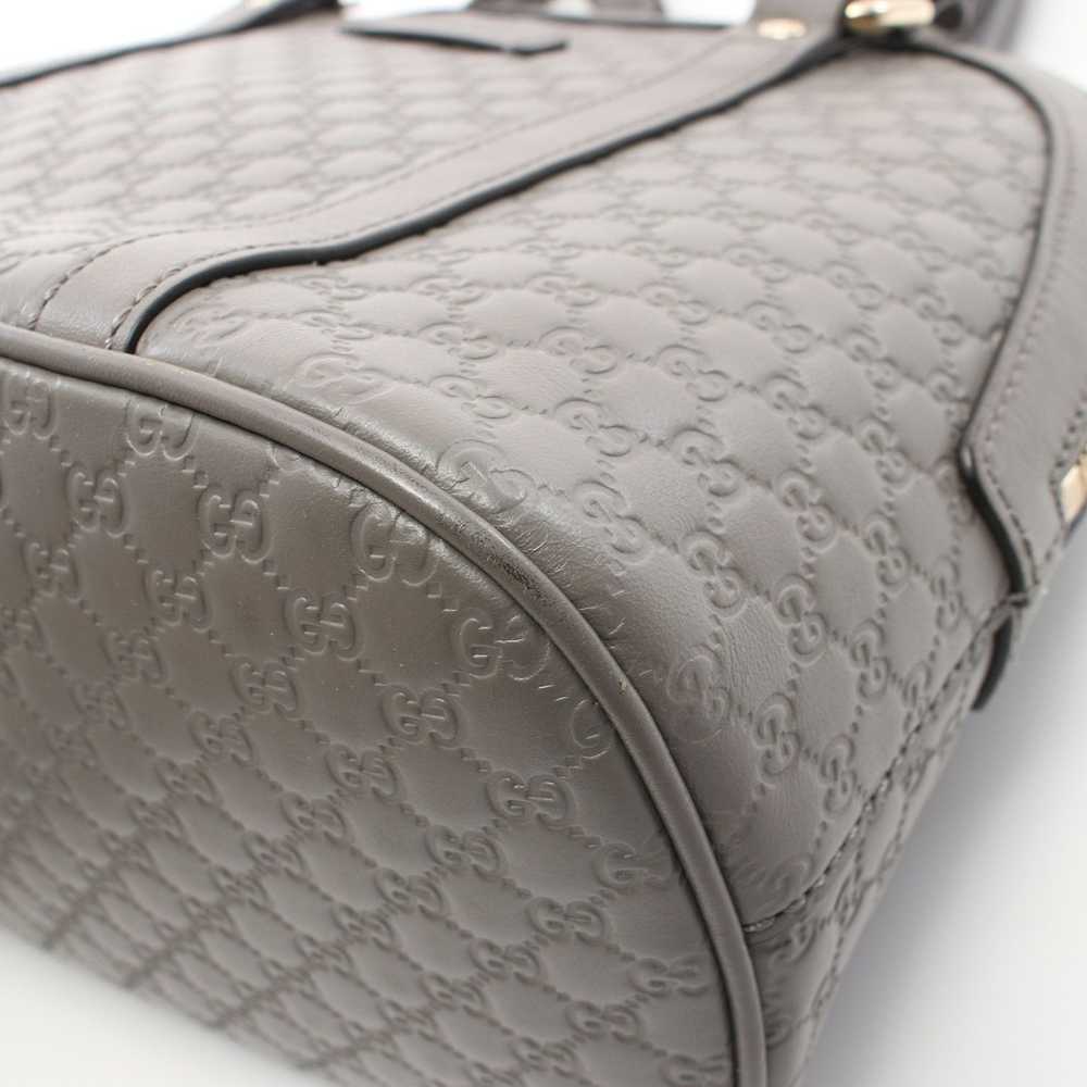 Gucci Micro GG Guccissima Handbag Leather Gray 2W… - image 5