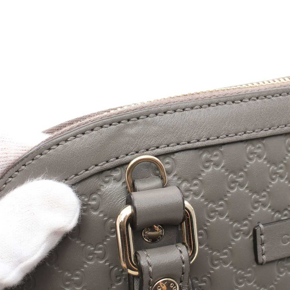 Gucci Micro GG Guccissima Handbag Leather Gray 2W… - image 9