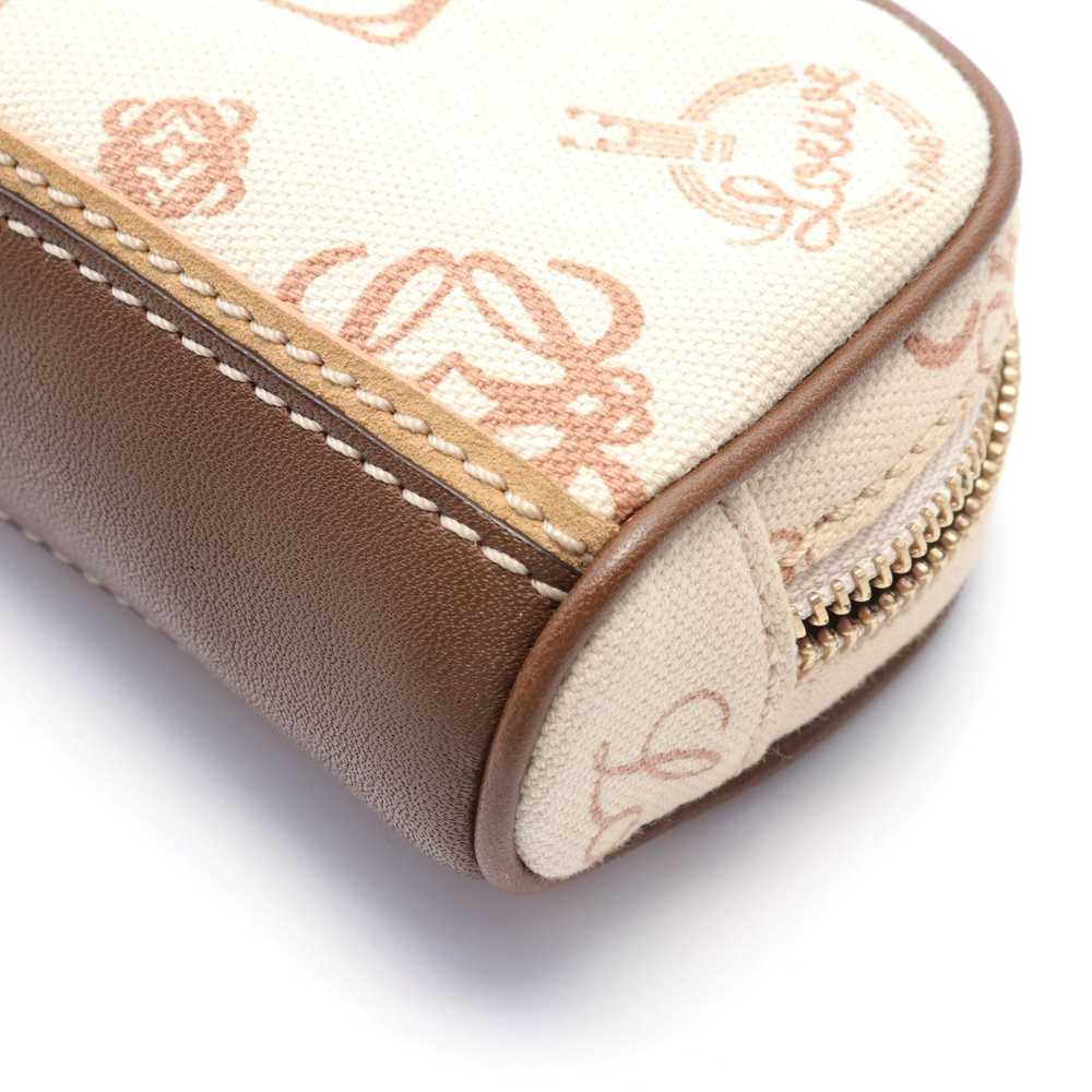 Loewe Pencil Case Canvas Leather Suede Beige Brow… - image 8