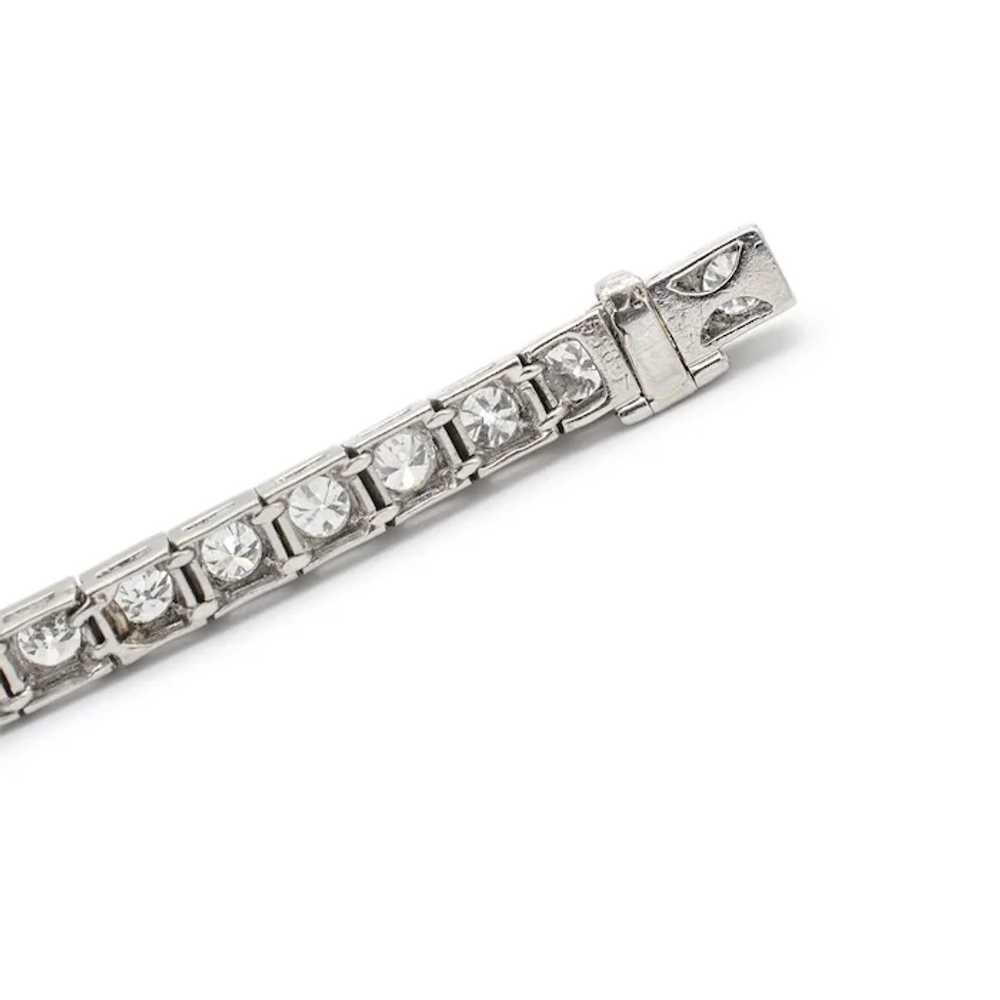 Antique Platinum 3.54ct Diamond Tennis Bracelet - image 4
