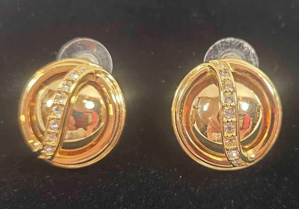 Vintage Joan Rivers Yellow Gold Tone Cage Earrings - image 10