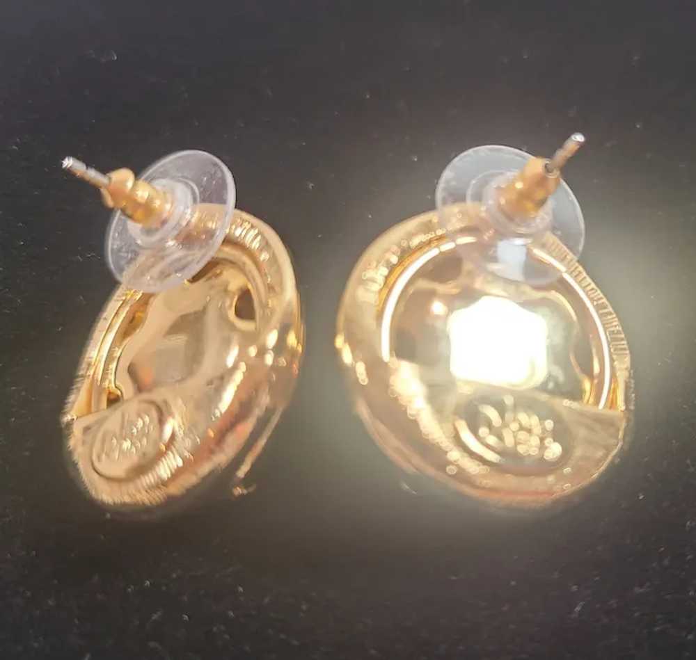 Vintage Joan Rivers Yellow Gold Tone Cage Earrings - image 11