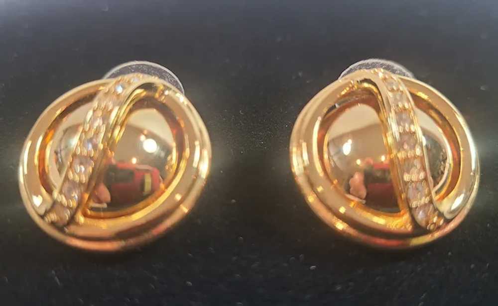 Vintage Joan Rivers Yellow Gold Tone Cage Earrings - image 5